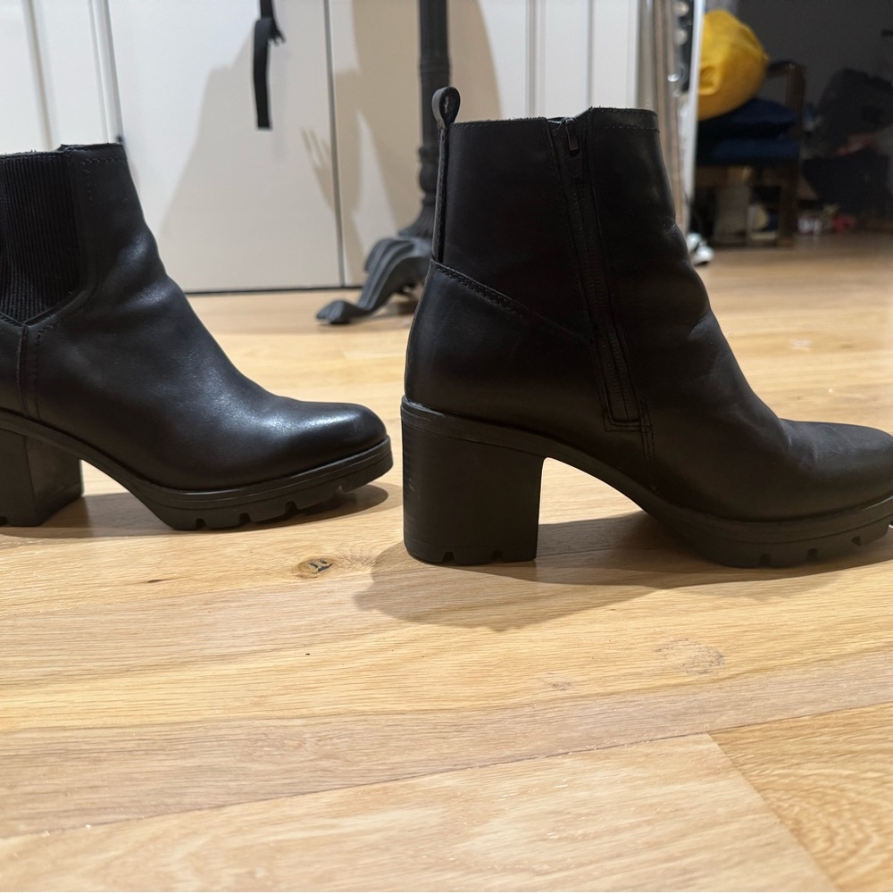 Black Leather Ankle Boots - Picture 4 of 6